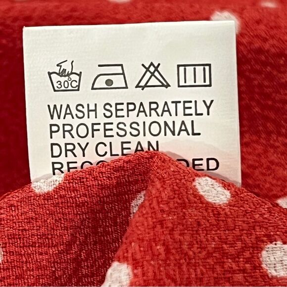 Red Polka Dot v-neck Ruffle short sleeves mini Dress size medium - Picture 9 of 11